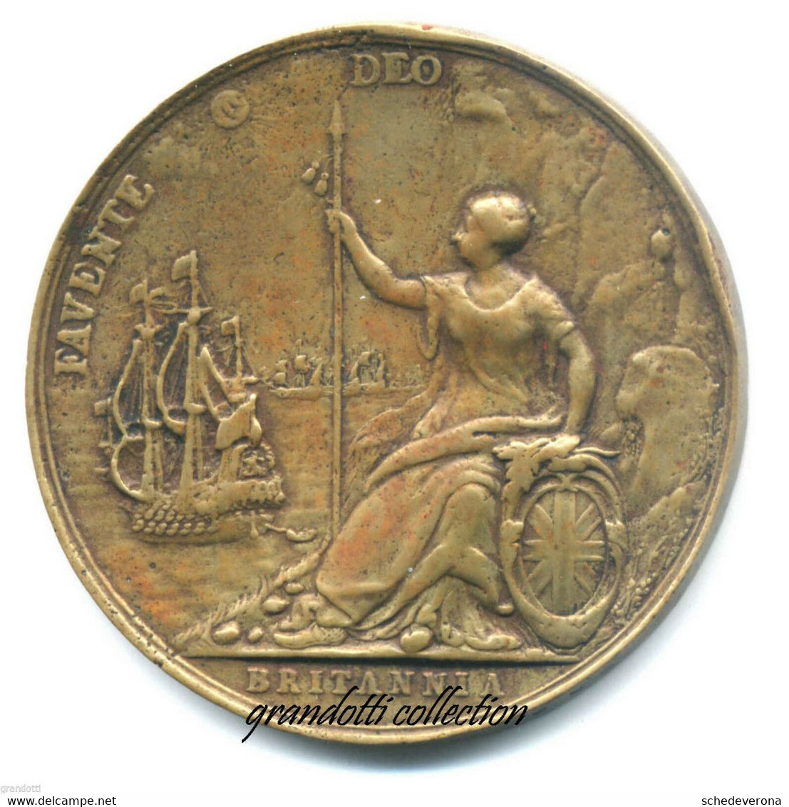 TRATTATO DI BREDA BRITANNIA 1667 RARA MEDAGLIA FUSA - Adel