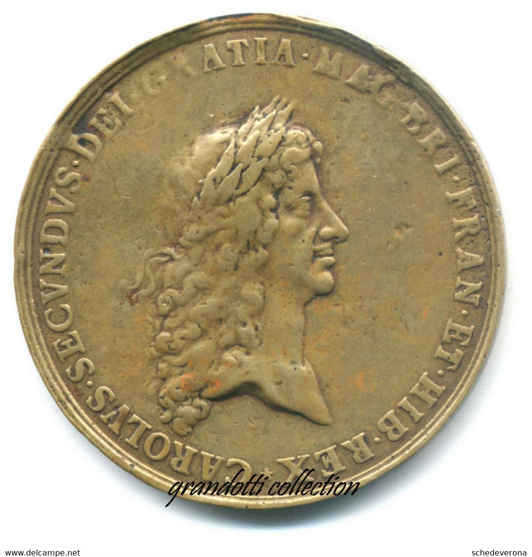 TRATTATO DI BREDA BRITANNIA 1667 RARA MEDAGLIA FUSA - Royaux/De Noblesse