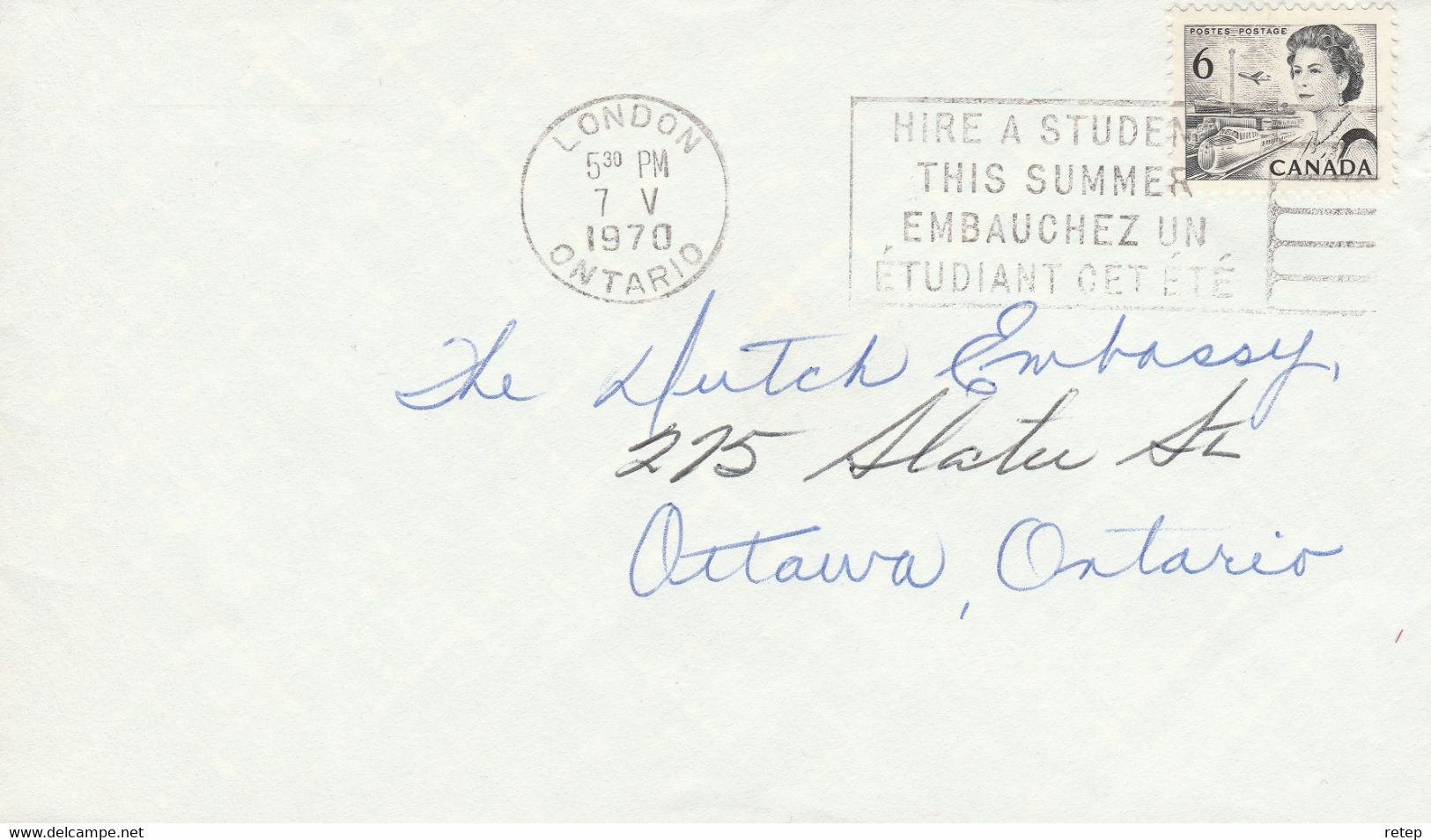 Canada 1970, Gelegenheidsstempel Onderwijs 'Hire A Student This Summer' - Autres & Non Classés