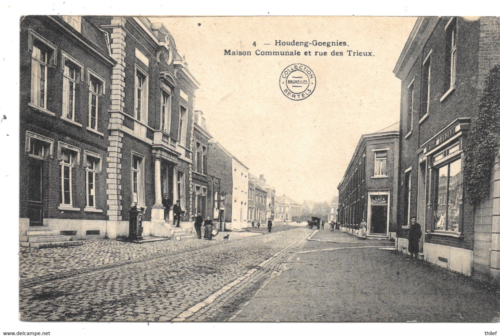 Houdeng-Goegnies NA33: Maison Communale Et Rue Des Trieux 1913 - La Louviere