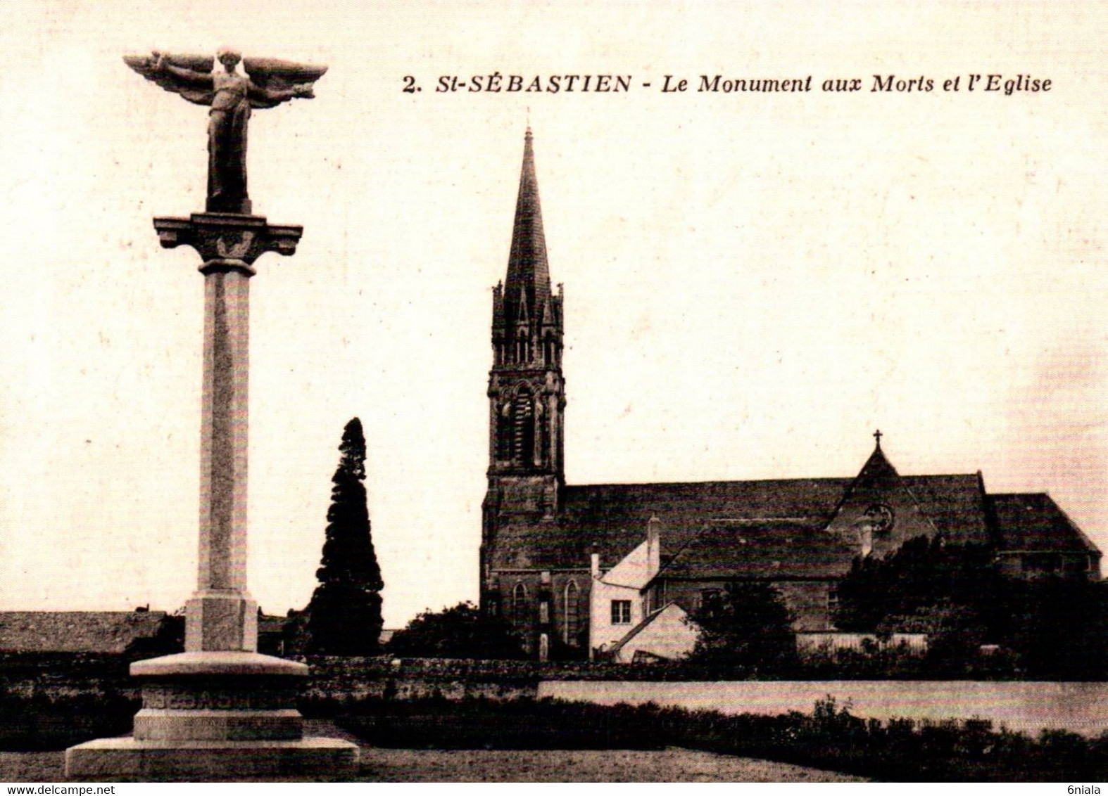 6260 Carte REPRO SAINT SEBASTIEN   Le Monument Aux Morts Et L'Eglise  ( Scan Recto-verso) Pub 44 Loire Atlantique - Saint-Sébastien-sur-Loire