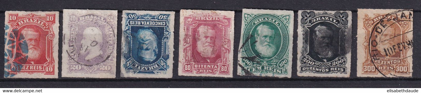 BRASIL - 1878 - YVERT N°37/42+44 OBLITERES - COTE = 55 EUROS - - Gebraucht