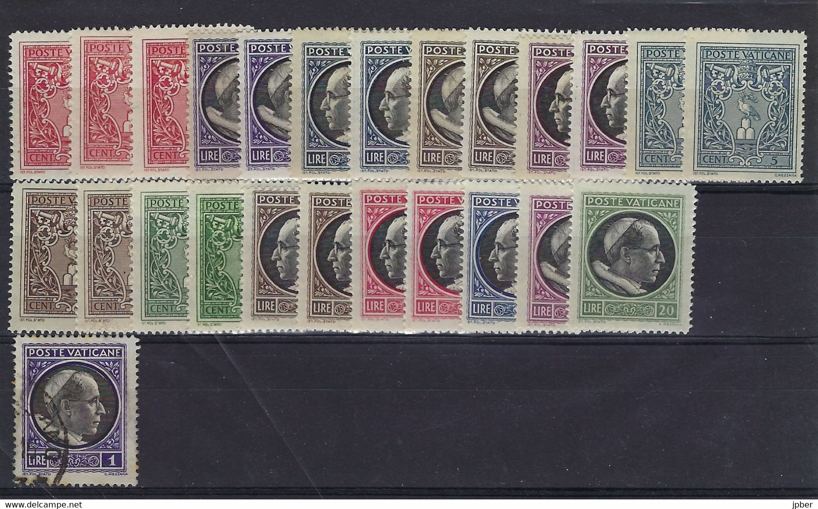 Vatican - Collection 62 Timbres - Pie XII - N° 86 à 94 + 112 à 127 + Exp.5 à 8 + Doubles -  **,* Et Obl. - Unused Stamps