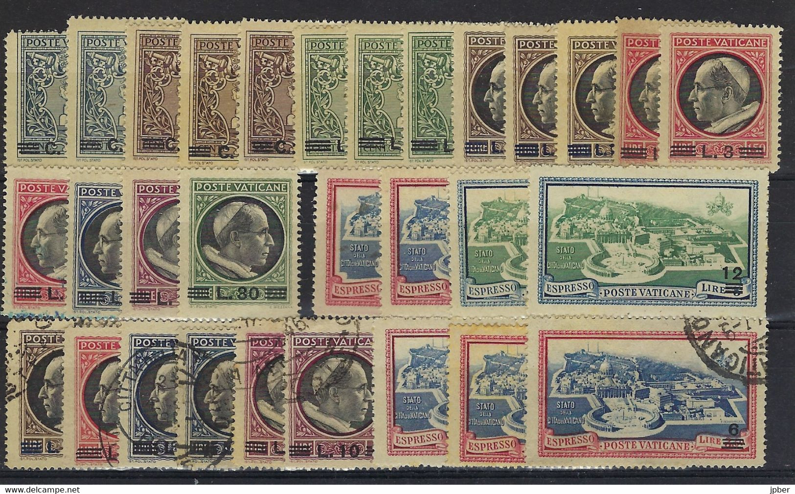 Vatican - Collection 62 Timbres - Pie XII - N° 86 à 94 + 112 à 127 + Exp.5 à 8 + Doubles -  **,* Et Obl. - Neufs