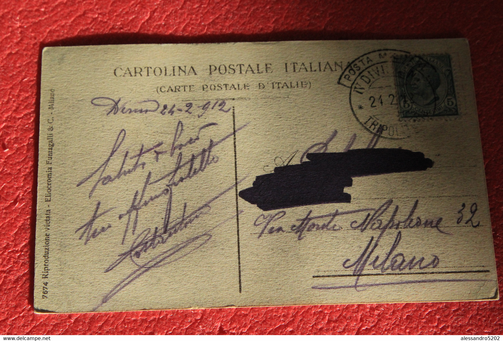 Libia Libya Cirenaica Cyrenaica Derna  1912 Cartolina Militare IV Divisione Italiana - Libya