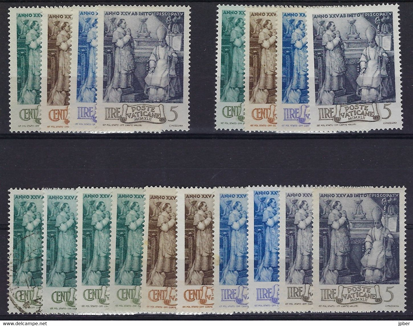 Vatican - 25ième Année D'épiscopat De Pie XII - N° 98à101 - 2 Série ** + 10 Timbres **,*,obl. - Unused Stamps