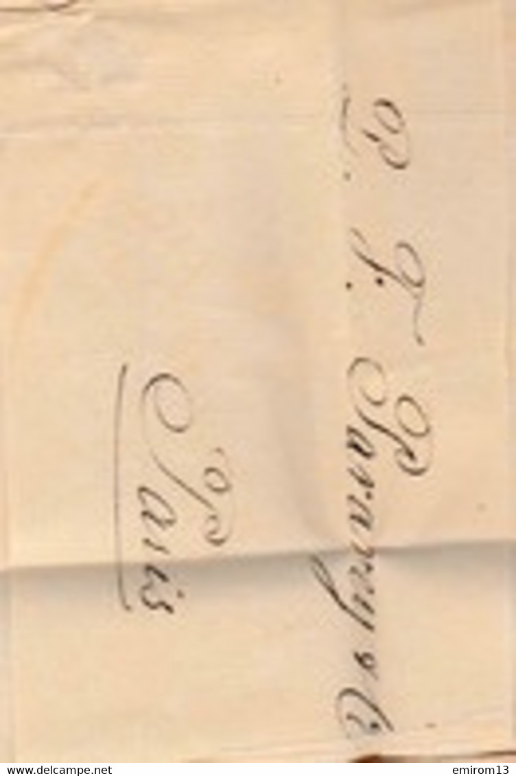 L.A.C De Aix La Chapelle (Aachen) Vers Paris 22juin 1821 Entrée Prusse Par Givet 9 De Port C.P.R.1 En Rouge - Entry Postmarks