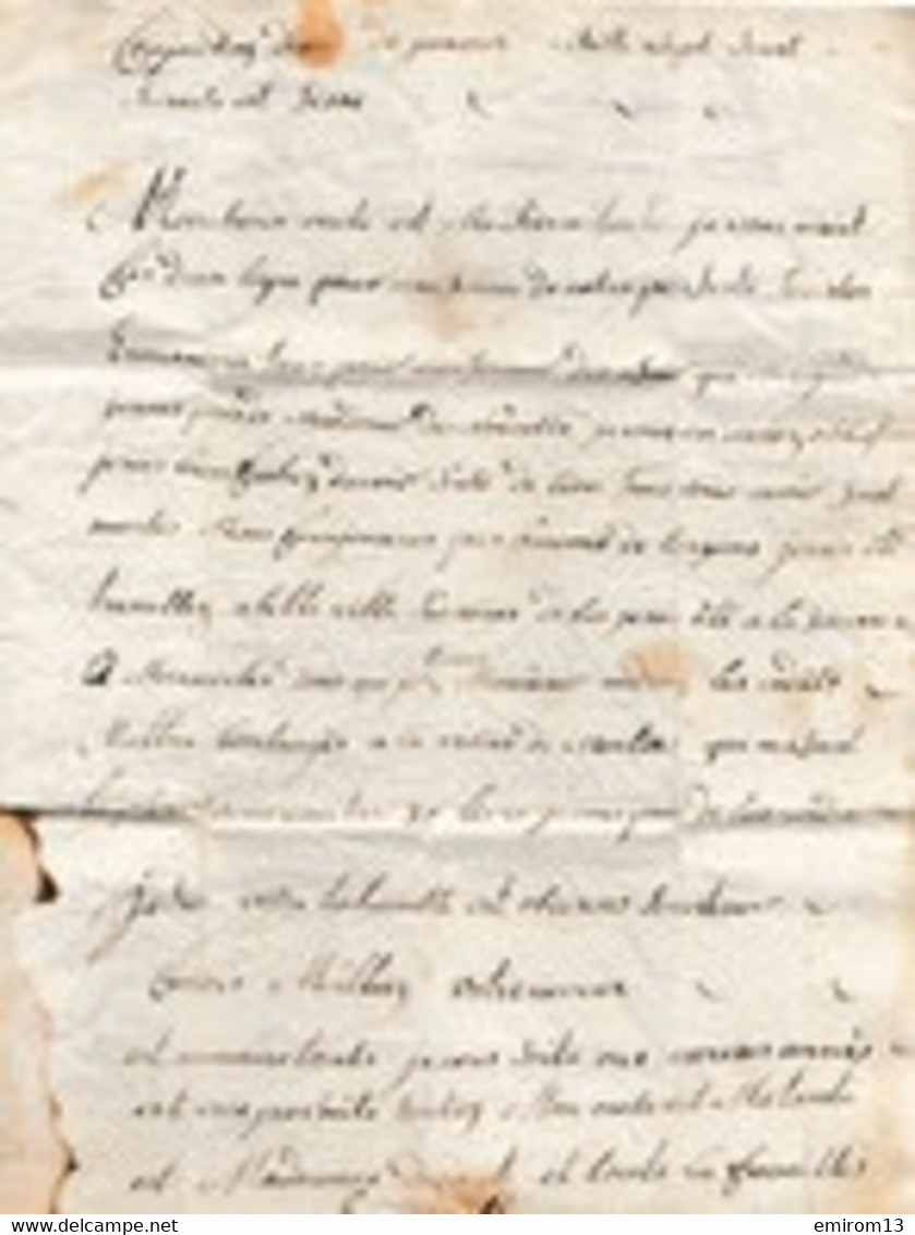 L.A.C Déboursé De Bourg En Bresse Datée 2 Janvier 1766 Griffe De NVIS (nuits) Nuis En Bourgogne 6 De Port - 1701-1800: Precursors XVIII