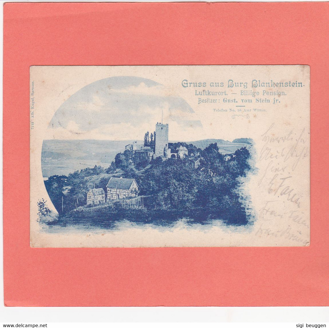 AK / 121 Jahre Alt / Burg Blankenstein - Gruß / Davor 2 Alte Gebäude / Hattingen / Bild Hat Blauweißen Farbton - Hattingen