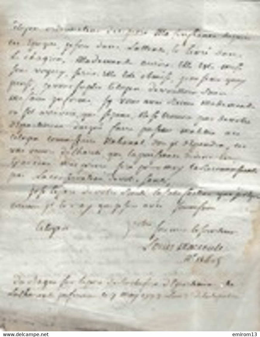 Lettre De Bagnard (texte) Louis Marcoute N°15405 Port De Rochefort Dép Charente Inférieure 1793 11 De Port - 1701-1800: Précurseurs XVIII