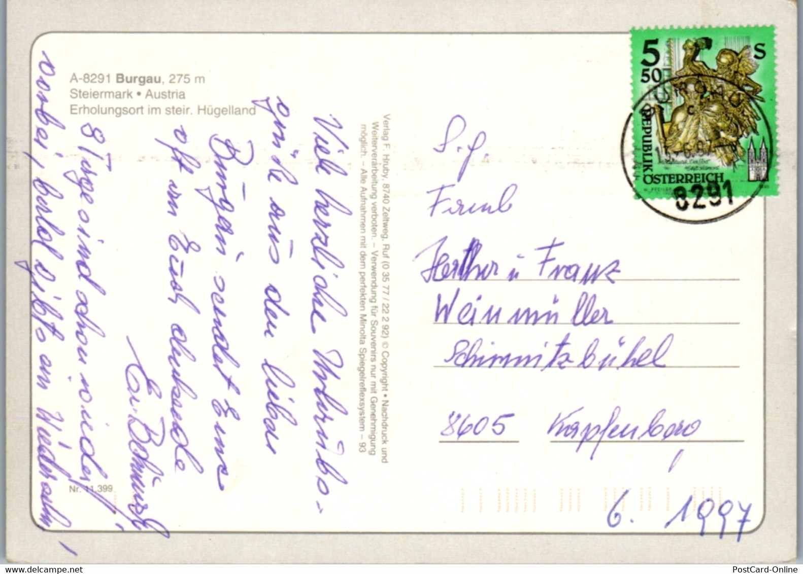 5255  - Steiermark , Burgau , Mehrbildkarte - Gelaufen 1997 - Fürstenfeld