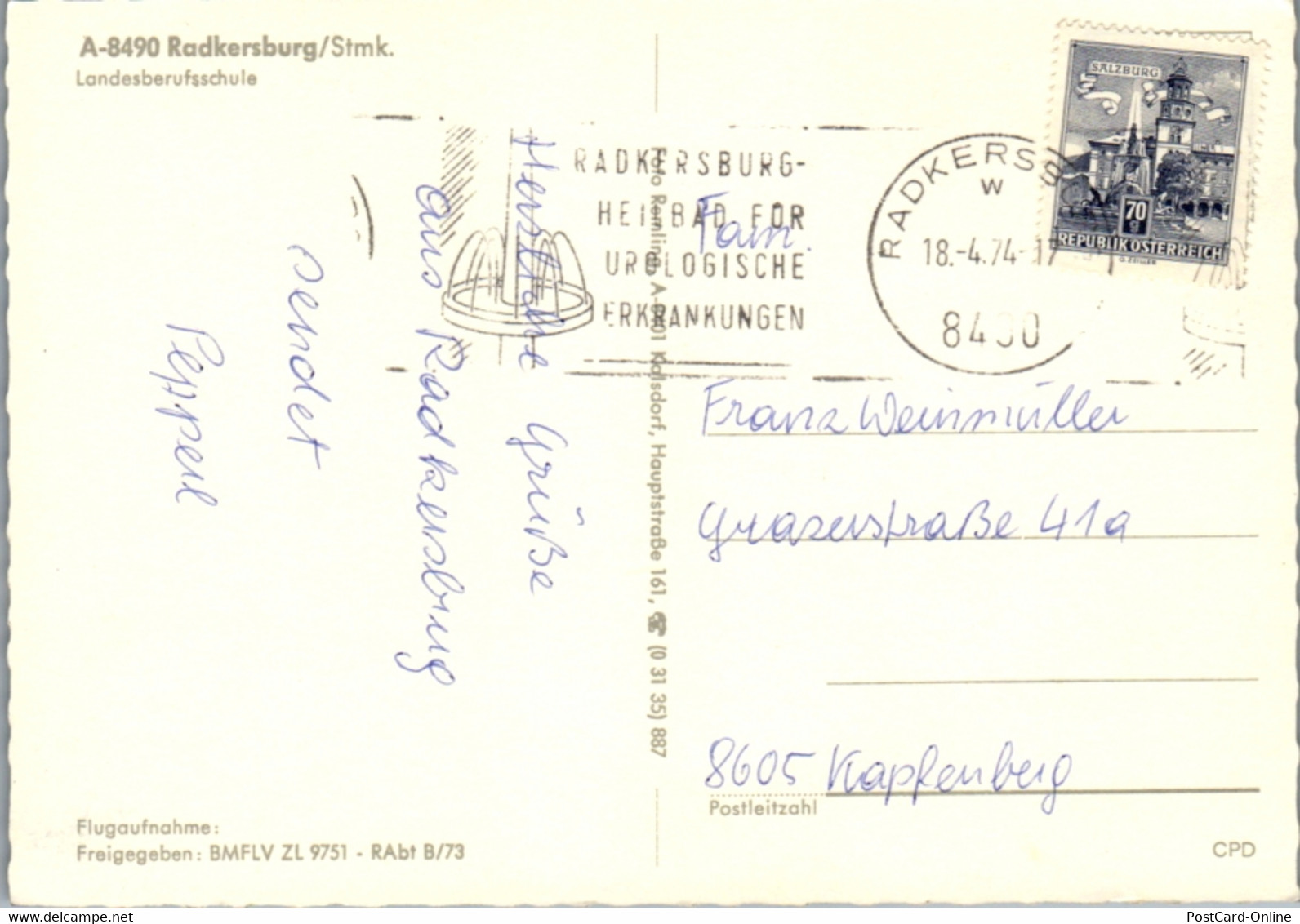 5265  - Steiermark , Radkersburg , Landesberufsschule , Mehrbildkarte - Gelaufen 1974 - Bad Radkersburg