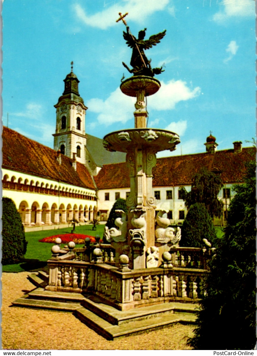 5400  - Oberösterreich , Reichersberg Am Inn , Augustiner Chorherrenstift , Schwanthainer Brunnen - Gelaufen 1976 - Ried Im Innkreis