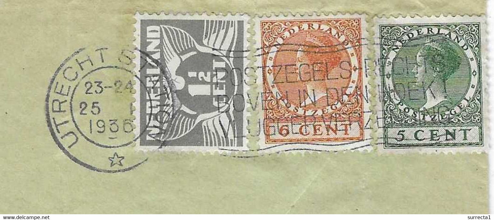 1936 / Enveloppe Commerciale Jos. BERLAGE / Bilthoven Nederland / Flamme Utrecht Station / Pour München Allemagne - Netherlands