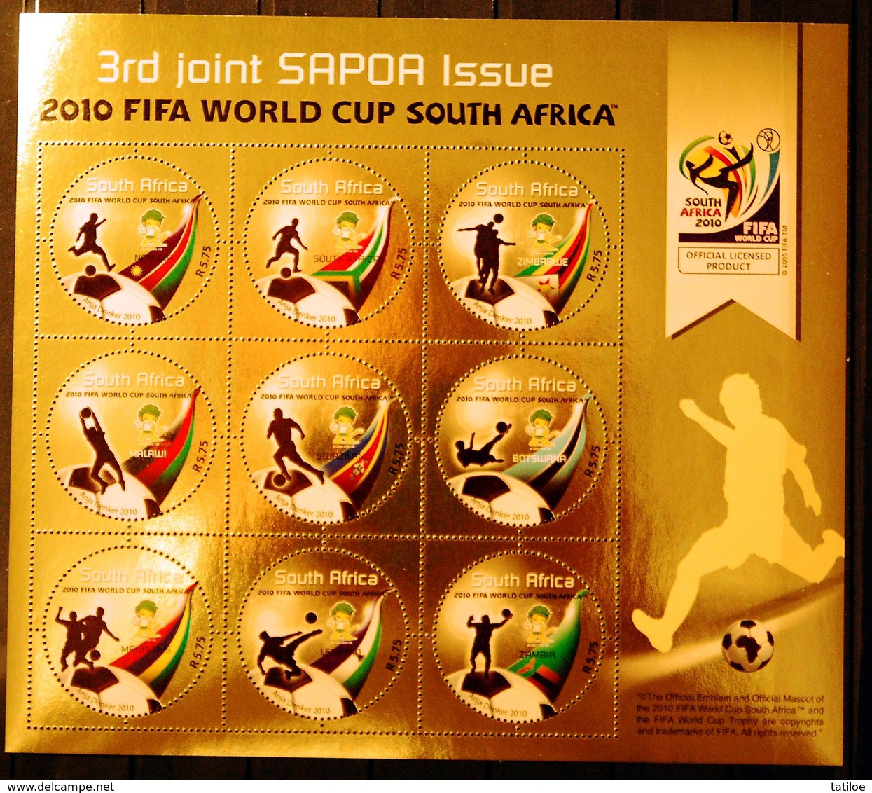 South Africa 2010 SAPOA Fifa World Cup Mini-Sheet, MNH / Mint / ** ( - Nuevos