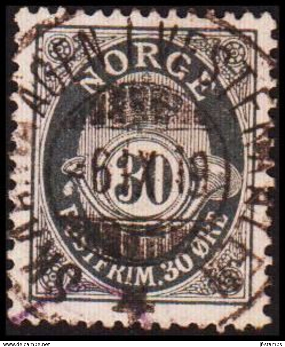 1910. NORGE. Posthorn. 30 øre LUXUS SKAA....AGEN I VESTERDALEN -6. IX 19. (Michel 84) - JF414092 - Usati