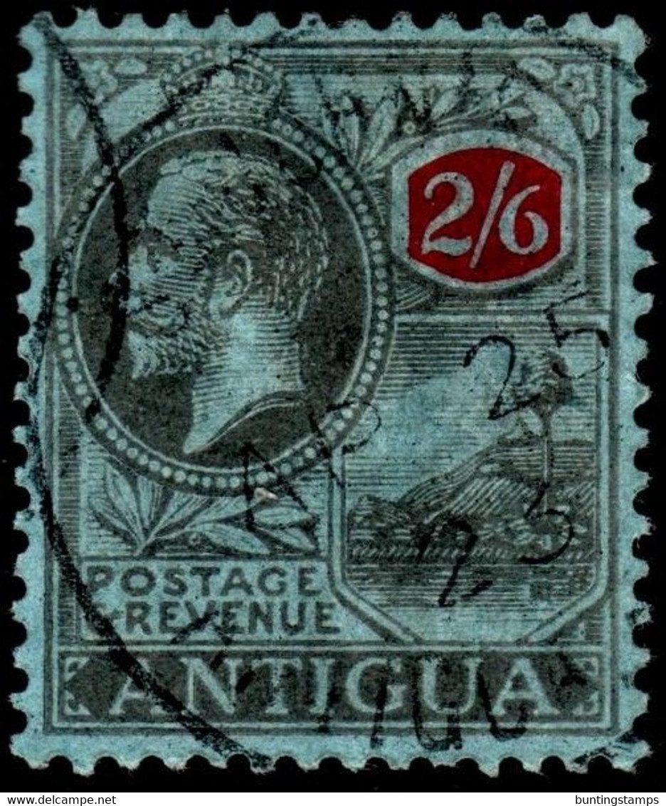 Antigua 1921 SG 59  2/6d Black And Red/blue   Wmk Mult Crown CA    Perf 14   Used Cds Cancel - 1858-1960 Kronenkolonie