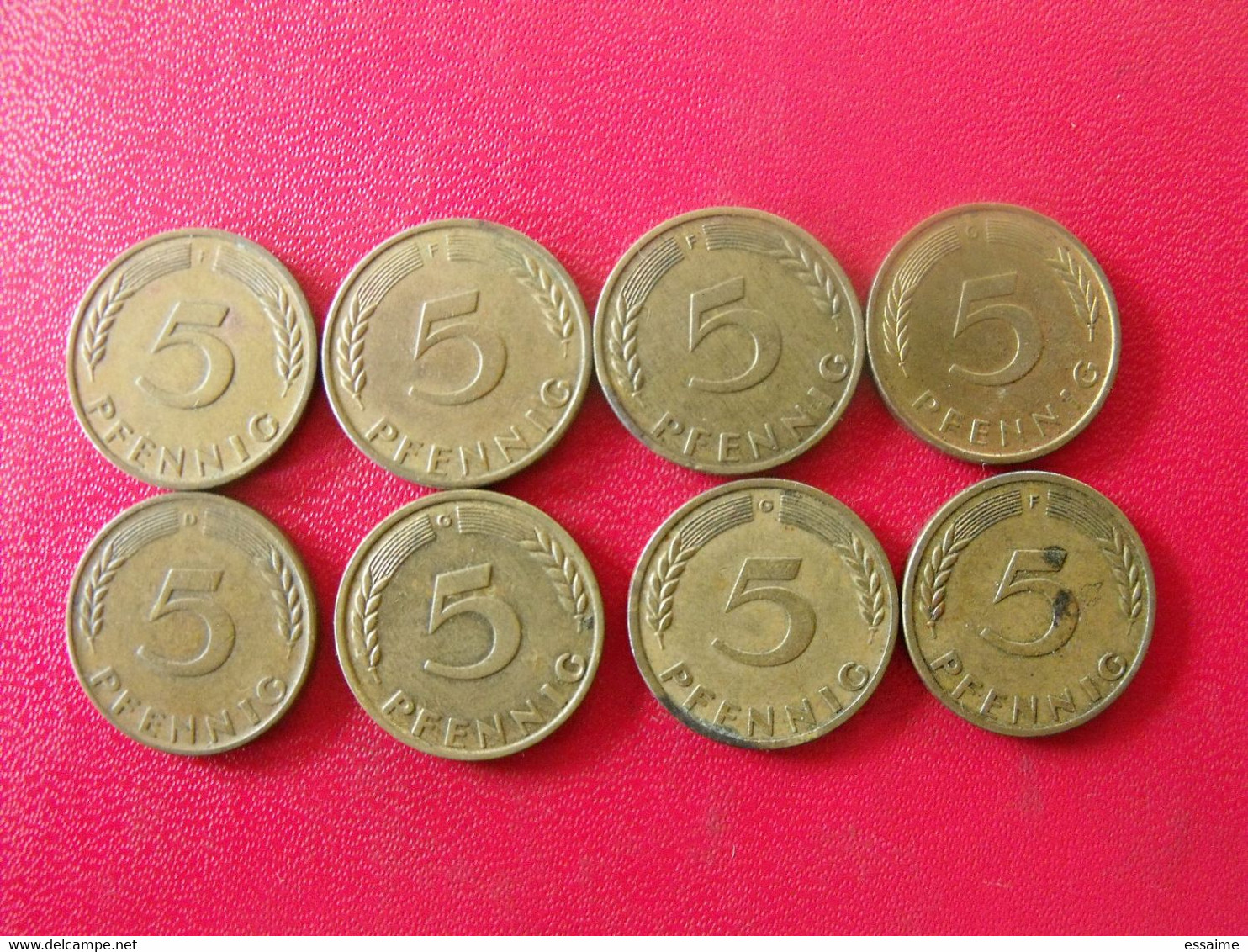 Allemagne Deutschland. Lot De 8 Pièces De  5 Pfennig, 1949/1990 - 5 Pfennig
