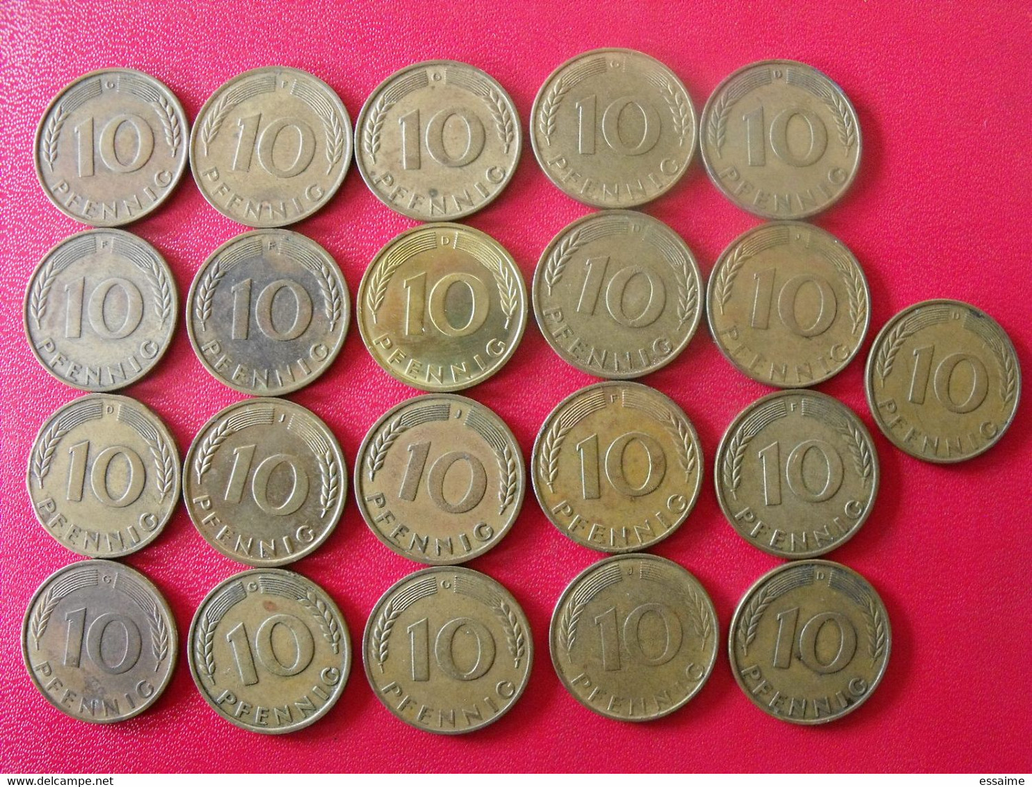 Allemagne Deutschland. Lot De 21 Pièces De 10 Pfennig, 1949/1990 - 10 Pfennig