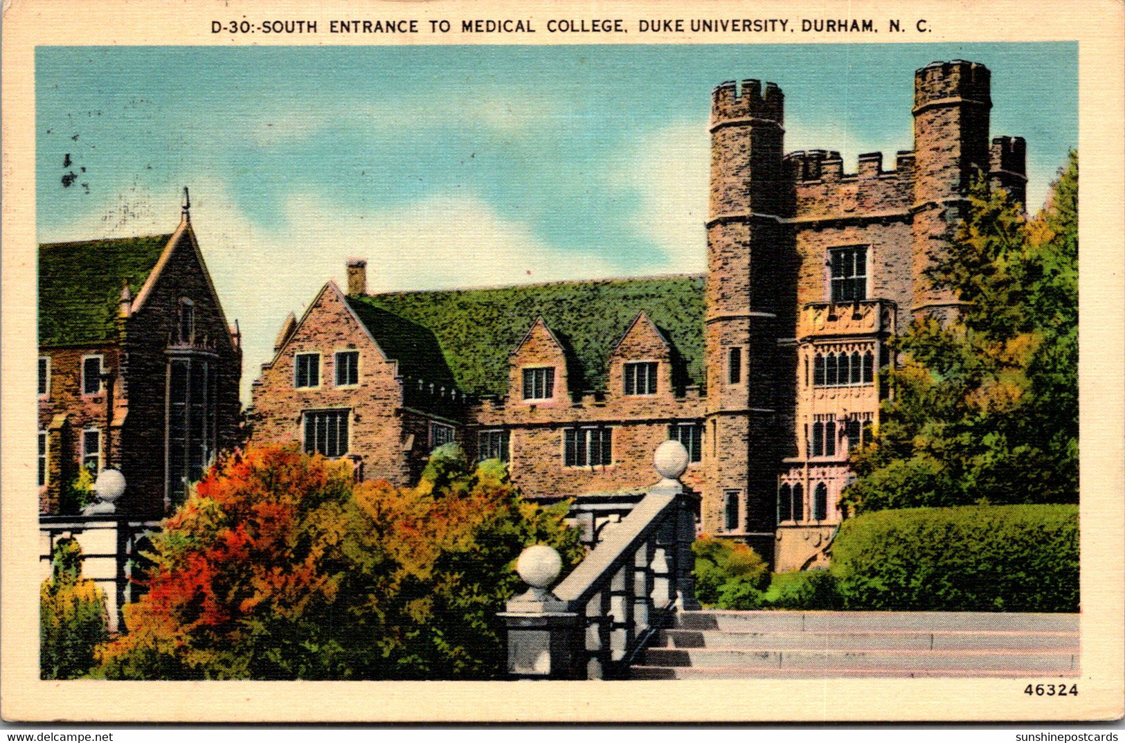 North Carolina Durham South Entrance To Medical College Duke University 1941 - Durham