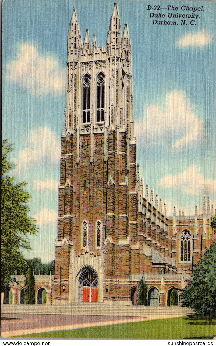 North Carolina Durham The Chapel Duke University Curteich - Durham