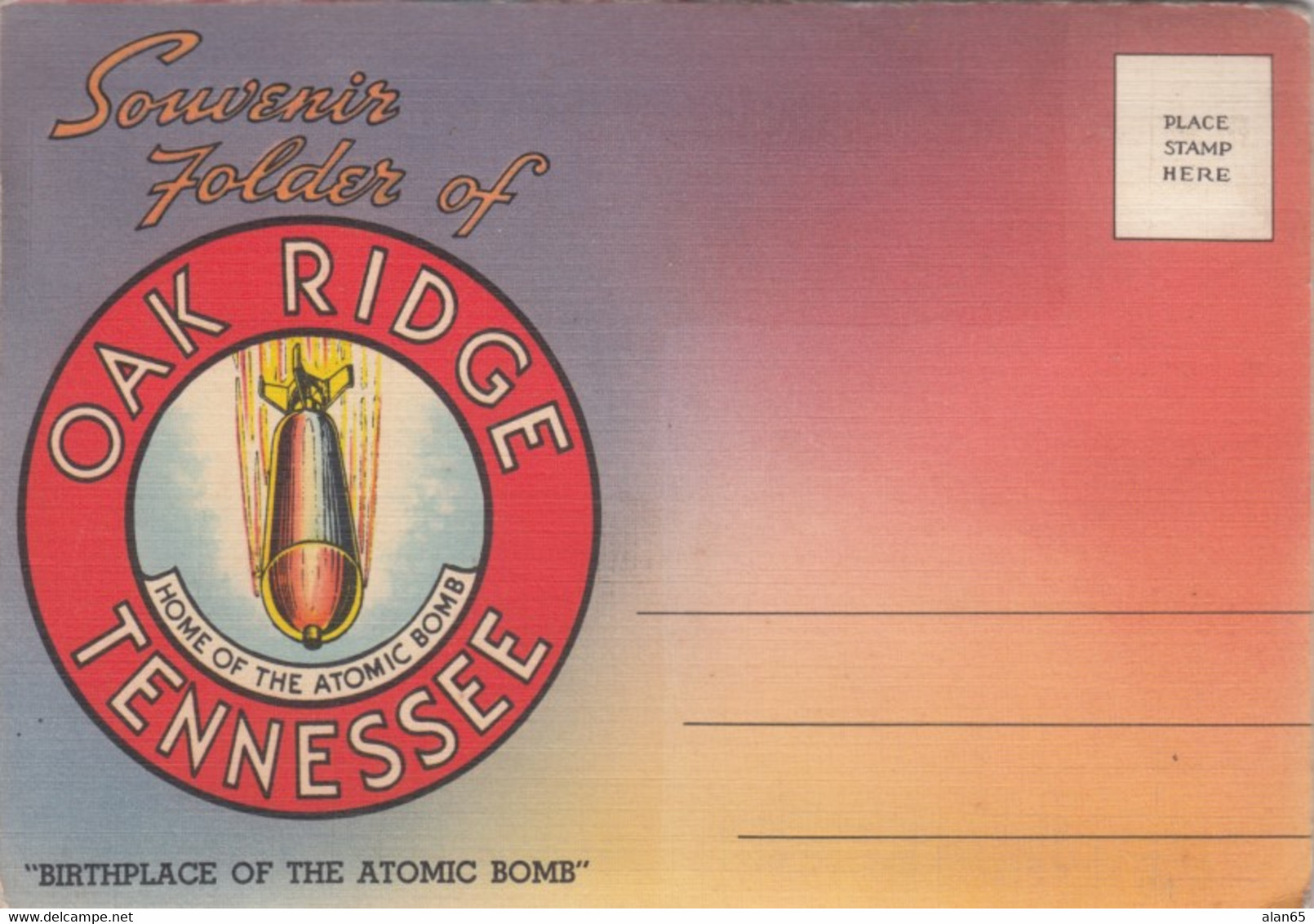 Oak Ridge Tennessee 'Home Of The Atomic Bomb' Views Of Town And Nuclear Facilities, C1940s Vintage Postcard Folder - Oak Ridge