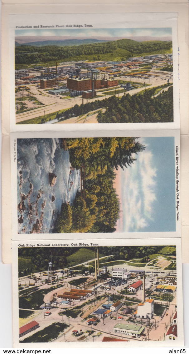 Oak Ridge Tennessee 'Home Of The Atomic Bomb' Views Of Town And Nuclear Facilities, C1940s Vintage Postcard Folder - Oak Ridge