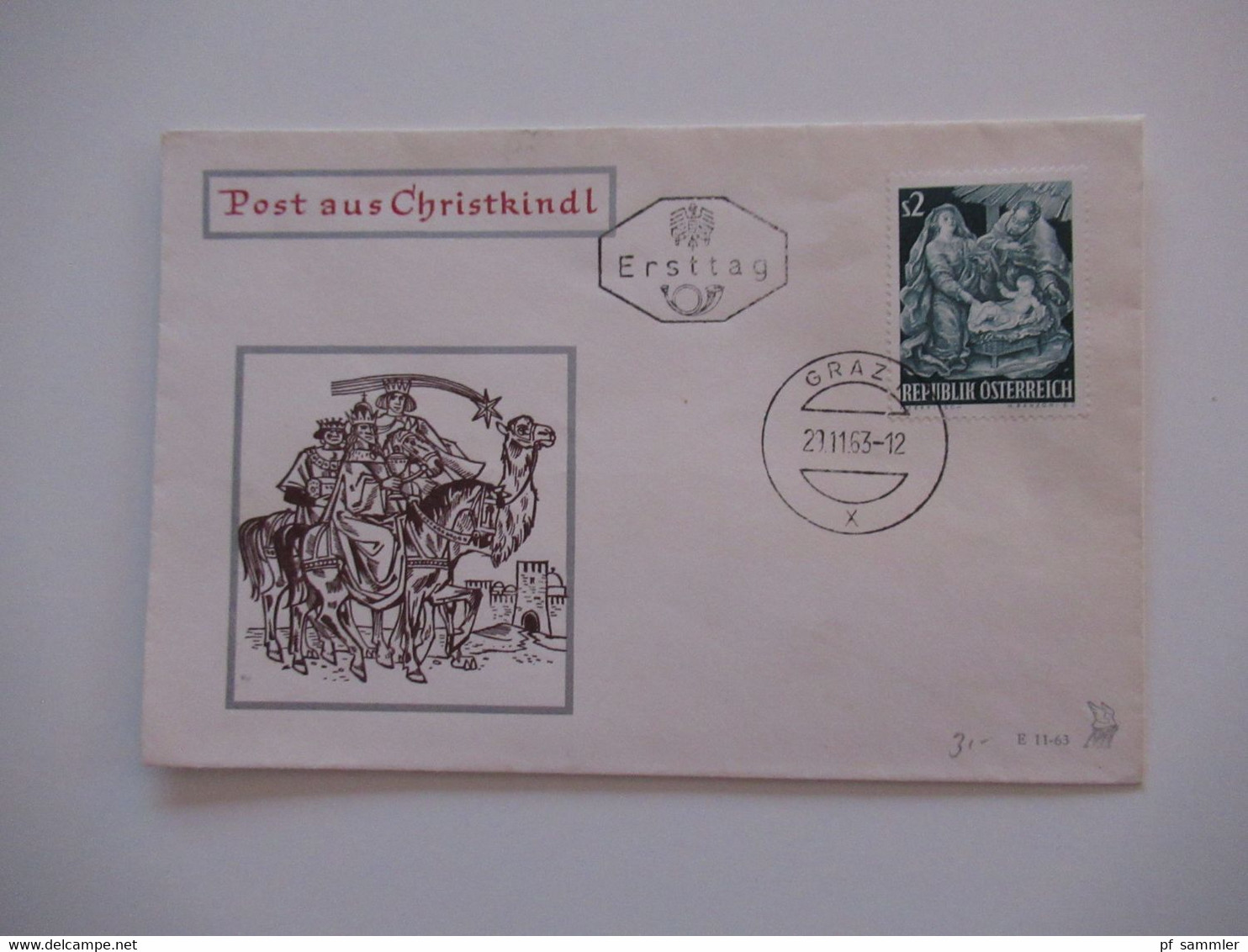 Österreich 1958 - 1993 Jahre Sonderbelege / Sonderstempel Christkindl auch 4x Leitzettel über Christkindl insg. 9 Belege