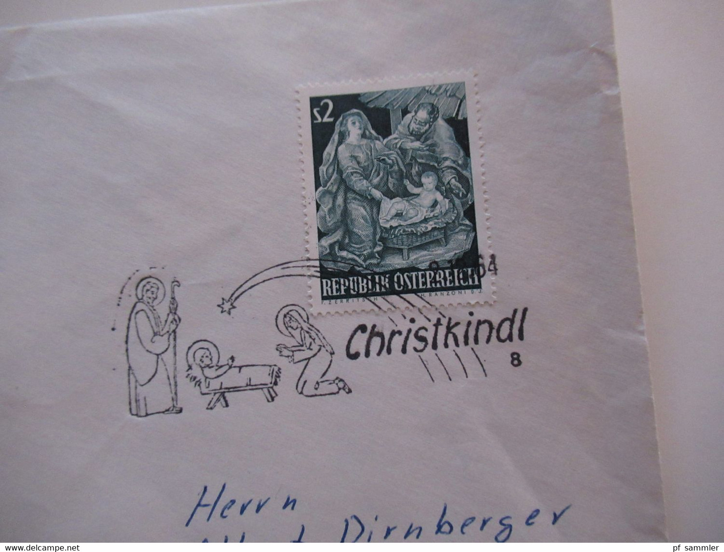 Österreich 1958 - 1993 Jahre Sonderbelege / Sonderstempel Christkindl auch 4x Leitzettel über Christkindl insg. 9 Belege