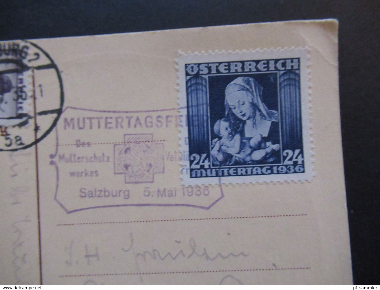 Österreich 1936 Muttertag Nr. 627 SST Mutterschutzwerk FDC Künstler AK Mein Kind Mit Einem Gedicht. In Die CSR Gesendet - Lettres & Documents