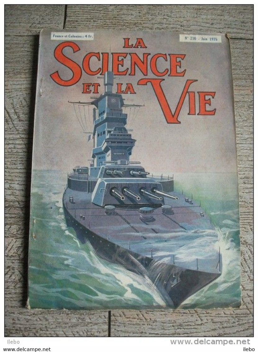 Science Et Vie  1935  No216  Marine Cuirassé Paquebot Normandie Sahara Publicité - Wissenschaft