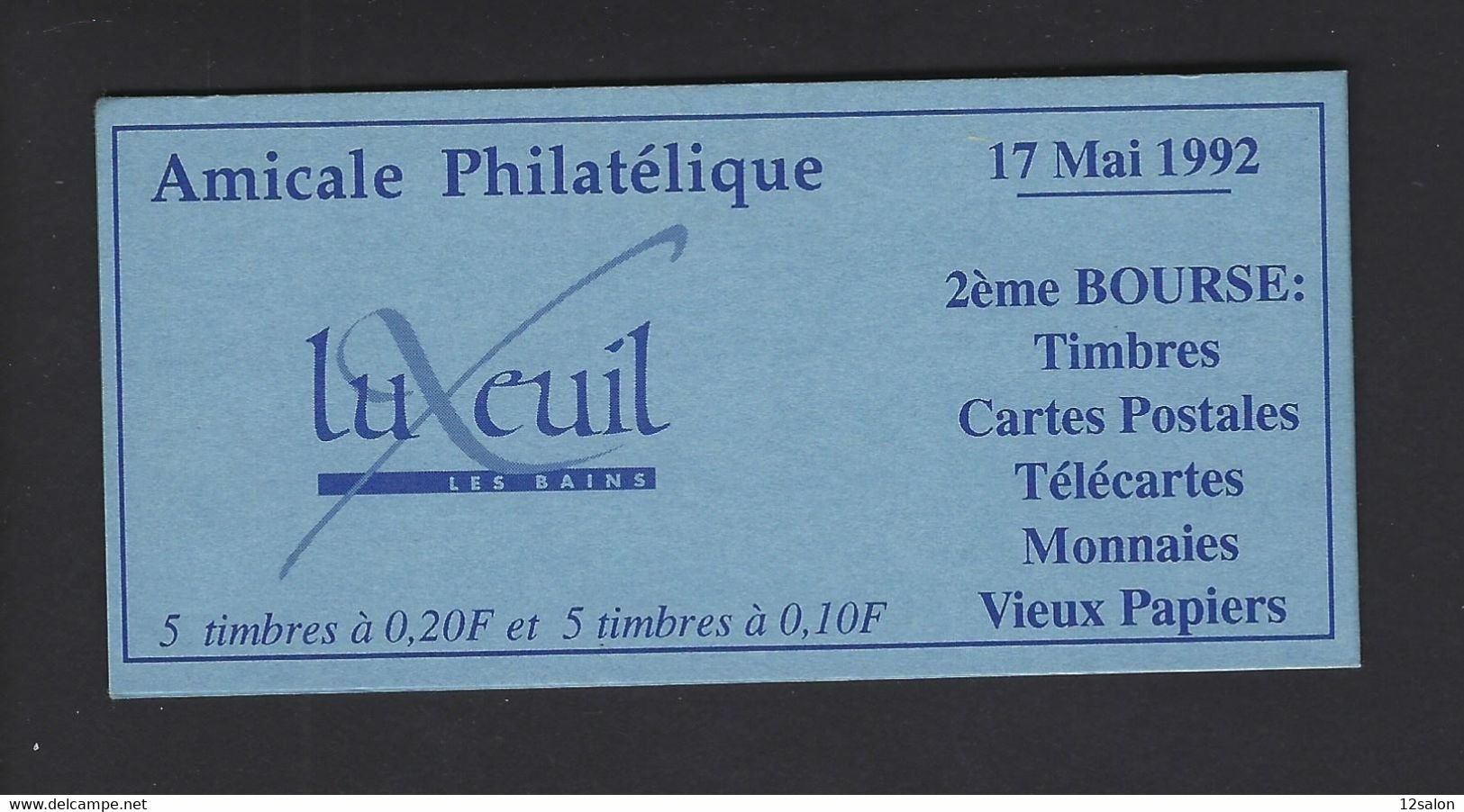 CARNET PRIVE MARIANNE BRIAT LUXEUIL LES BAINS 1992 THEME THERMALISME AQUATHERAPIE - Andere & Zonder Classificatie