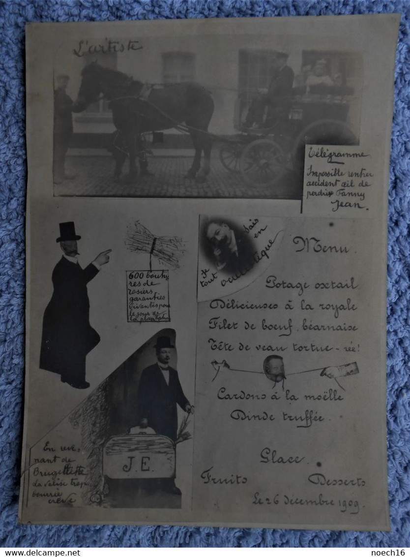 Menu Photomontage - Brugelette - 26 Décembre 1909 - Menu