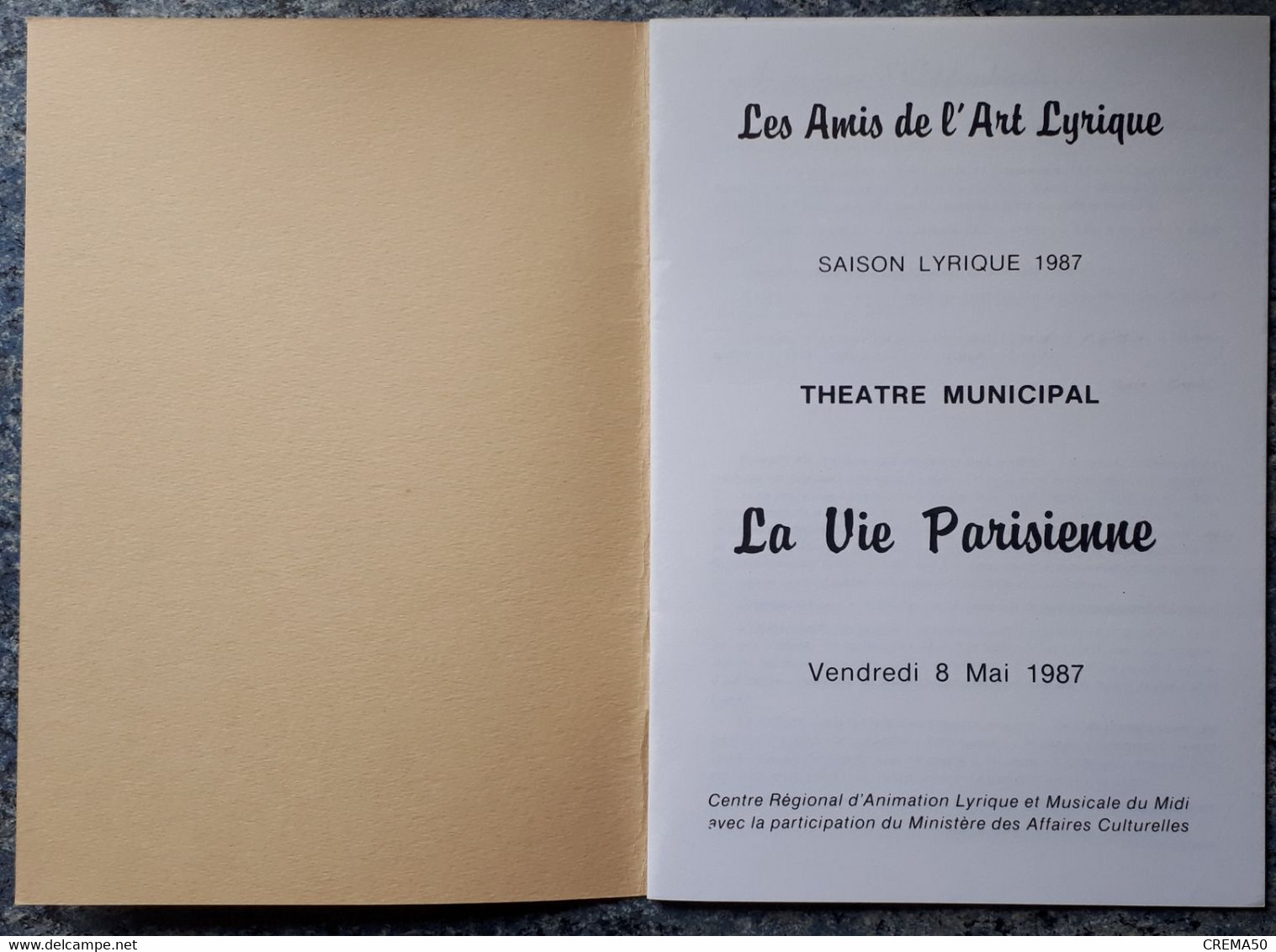 Programme, Thèâtre Lyrique Du Midi - La Vie Parisienne - 1987 - Programma's