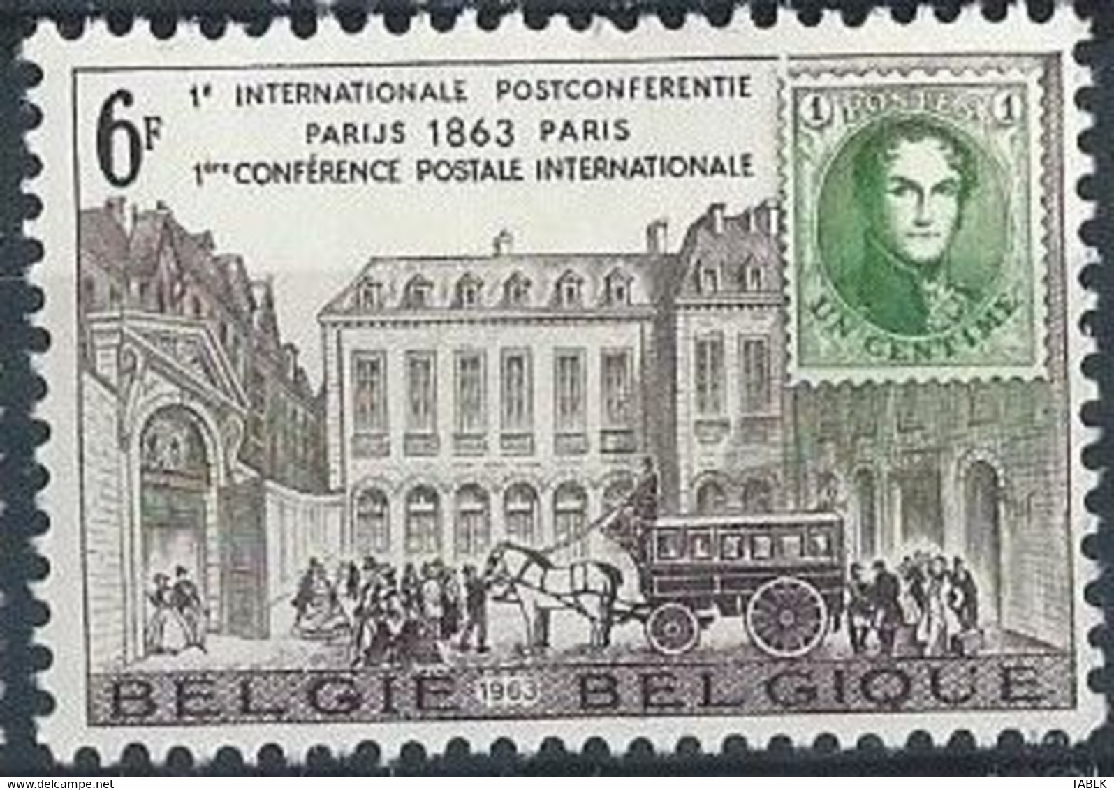 Z0356 - BELGIE - BELGIUM - 1963 - Nr 1250 - INTERNAT. POSTCONFERENTIE - THEMA POST - Unused Stamps