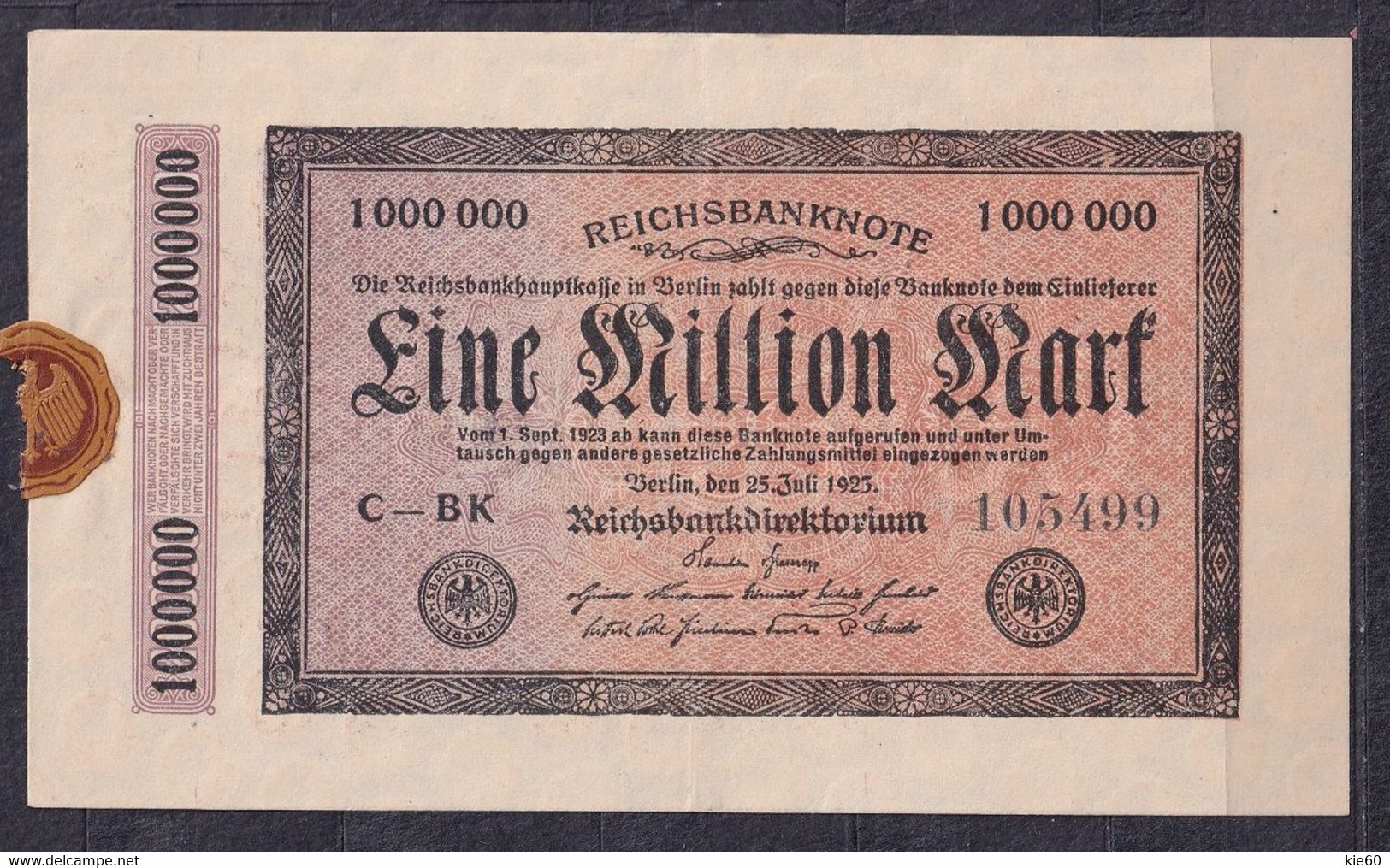 Germany - 1923 - 1 Mil  Mark - ...P93,....R-93,,XF - 1 Miljoen Mark