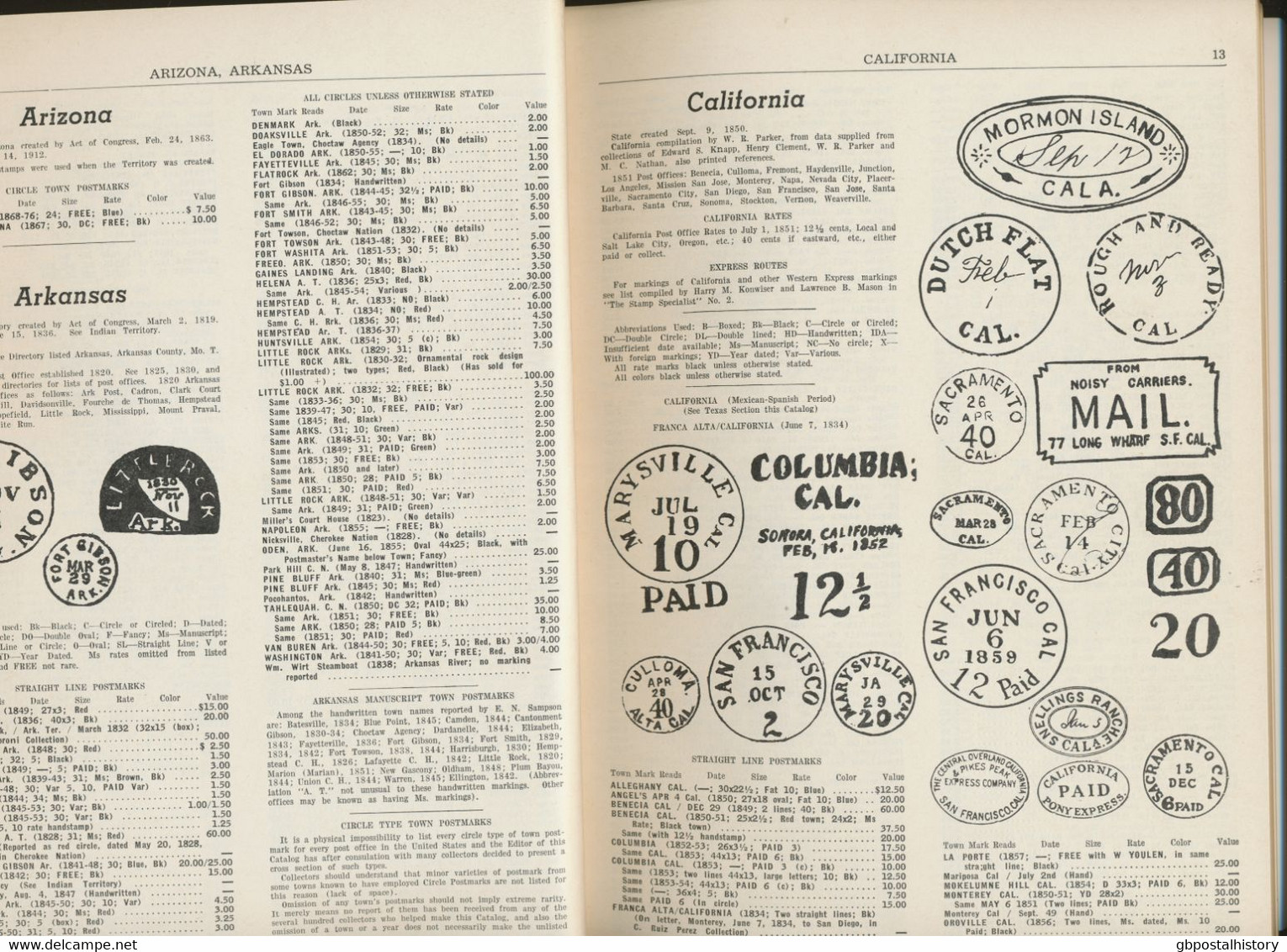 LITERATUR USA United States Stampless Cover Catalog. VORPHILATELIE HANDBUCH 1952 - Etats-Unis