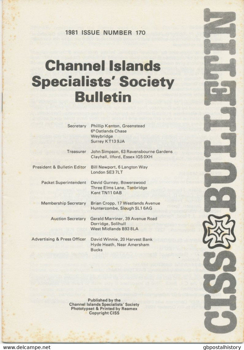 GB Channel Islands Specialists' Society Bulletin 1981 LETTER BOXES In JERSEY - Englisch (ab 1941)