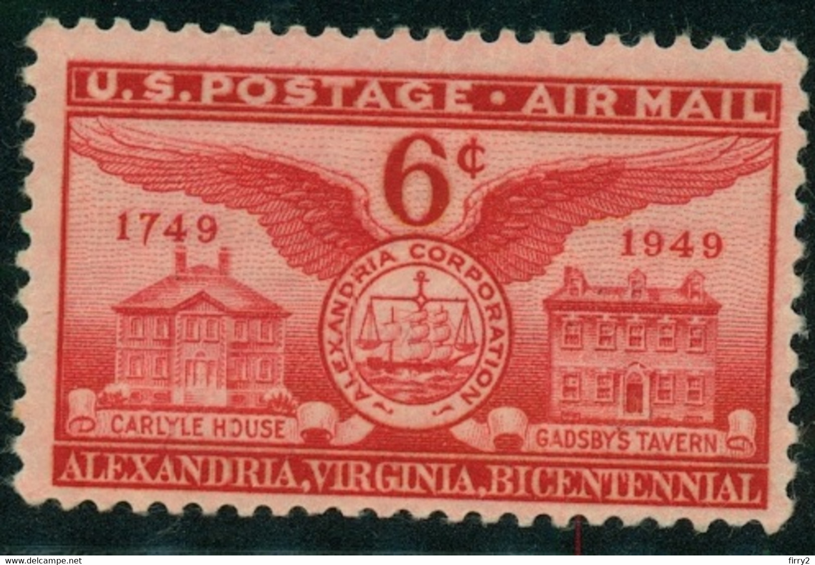 USA Scott # C40   1949 Alexandria, Virginia  Airmail -  Mint Never Hinged (MNH) - 2b. 1941-1960 Nuovi