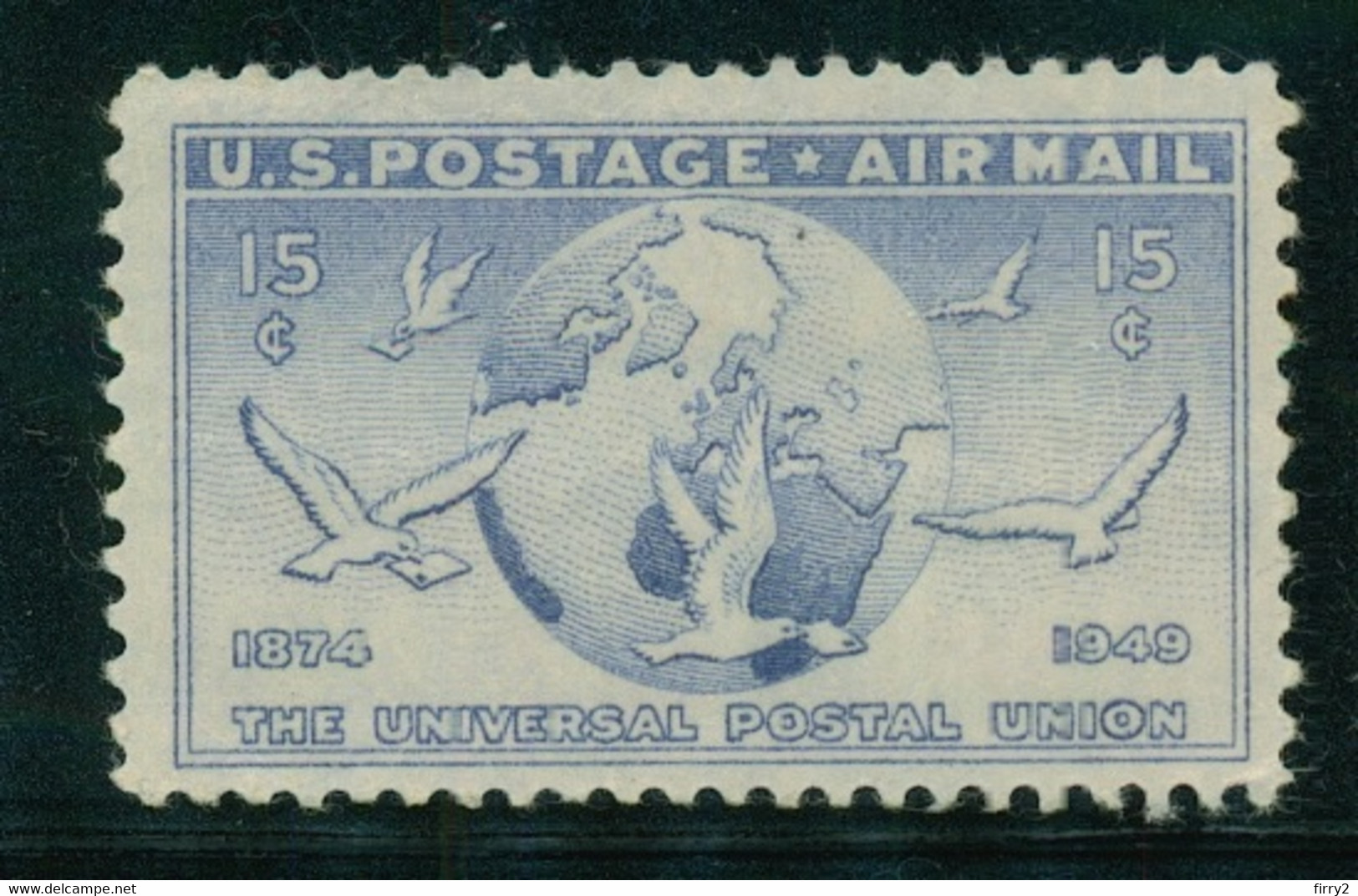 USA Scott # C43   1949 Globe And Doves 15c   Airmail -  Mint Never Hinged (MNH) - 2b. 1941-1960 Unused