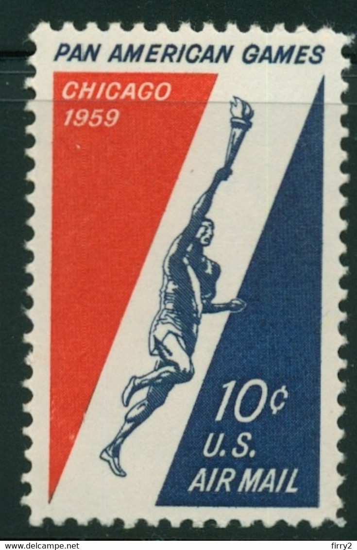 USA Scott # C56   1959 Pan American Games 10c  Airmail -  Mint Never Hinged (MNH) - 2b. 1941-1960 Unused