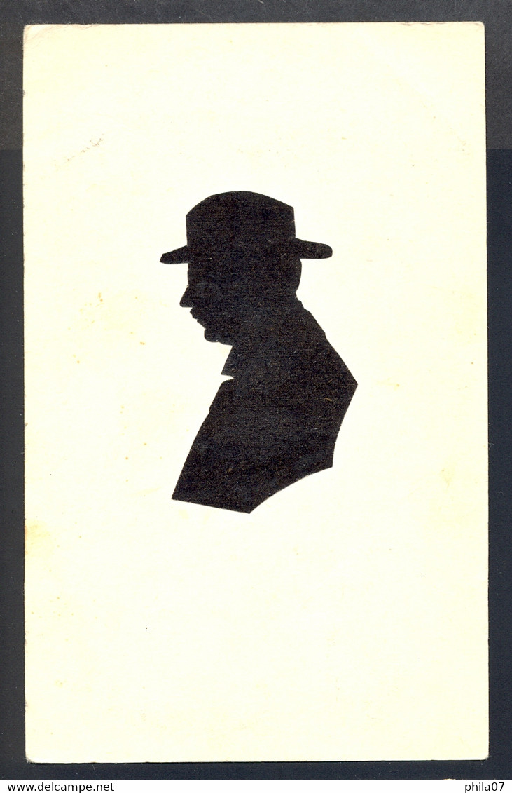 Silhouette Of A Man With A Hat / Long Line Postcard Not Circulated - Silhouettes