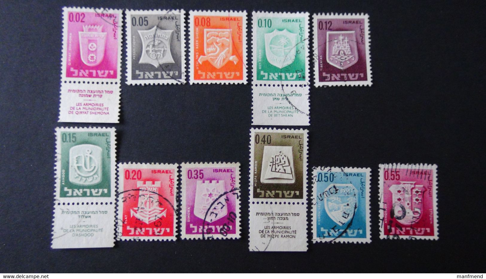 Israel - 1965-67 - Mi: 322,323,325-9,331,333-5 - Look Scan - Used Stamps (with Tabs)