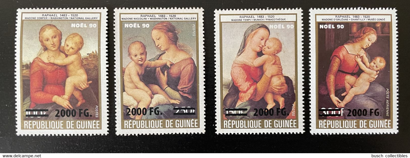 Guinée Guinea 2009 Mi. 6722/5 Surchargé Overprint Christmas Noël 90 Raphaël Weihnachten Tableau Art Kunst - Christmas