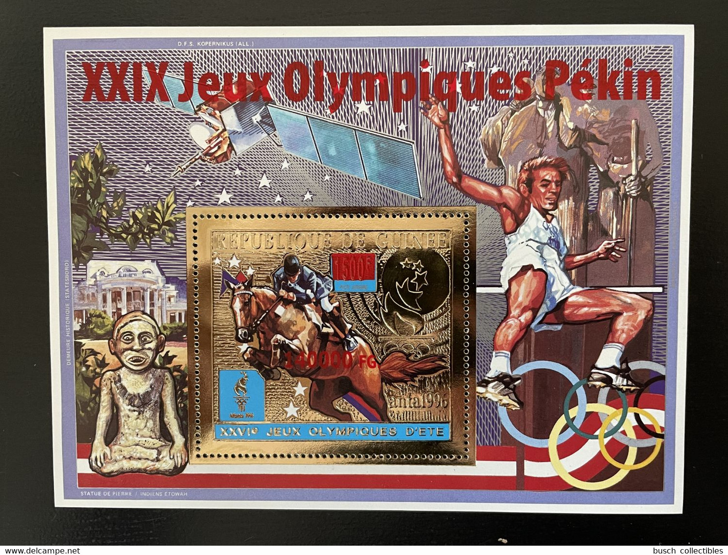 Guinée Guinea 2008 Mi. Bl. 1641 Gold Surchargé Overprint Olympic Games Barcelona 1992 Beijing Pekin Jeux Olympiques 2008 - Zomer 2008: Peking