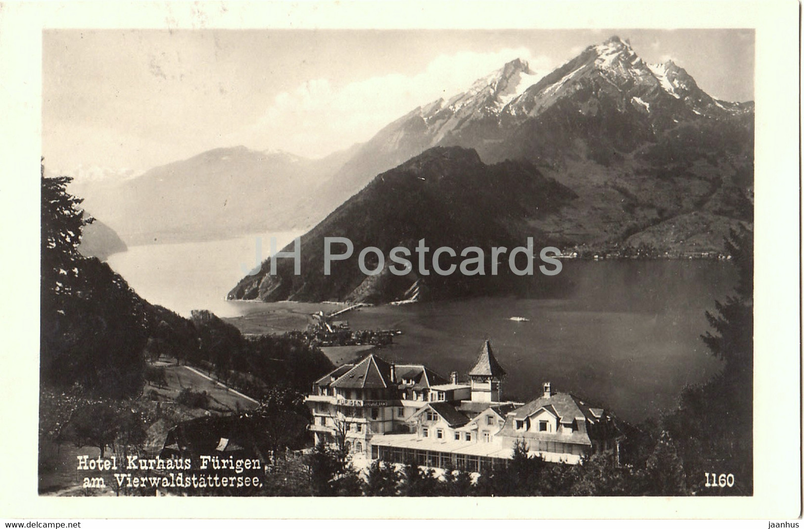 Hotel Kurhaus Furigen Am Vierwaldstattersee - 1160 - Old Postcard - 1929 - Switzerland - Used - Sonstige & Ohne Zuordnung