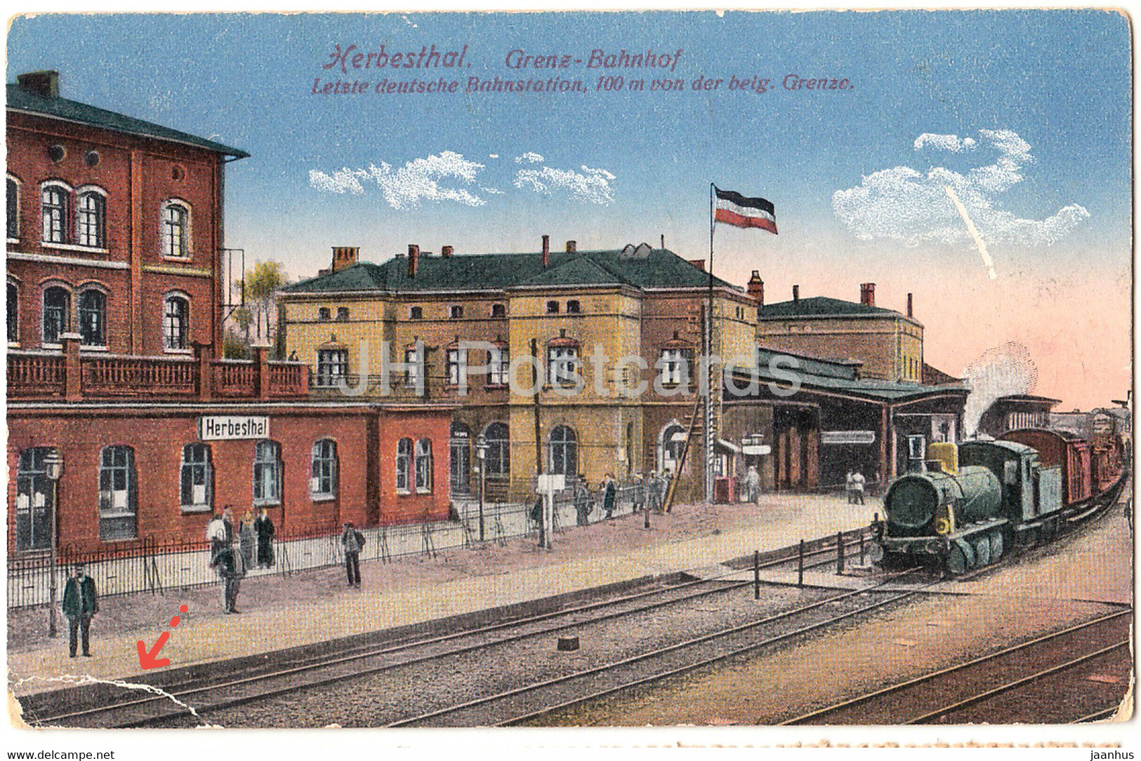 Herbesthal - Grenz Bahnhof - Letzte Deutsche Bahnstation 100 M Von Der Beig Grenze - Old Postcard - Belgium - Used - Lontzen