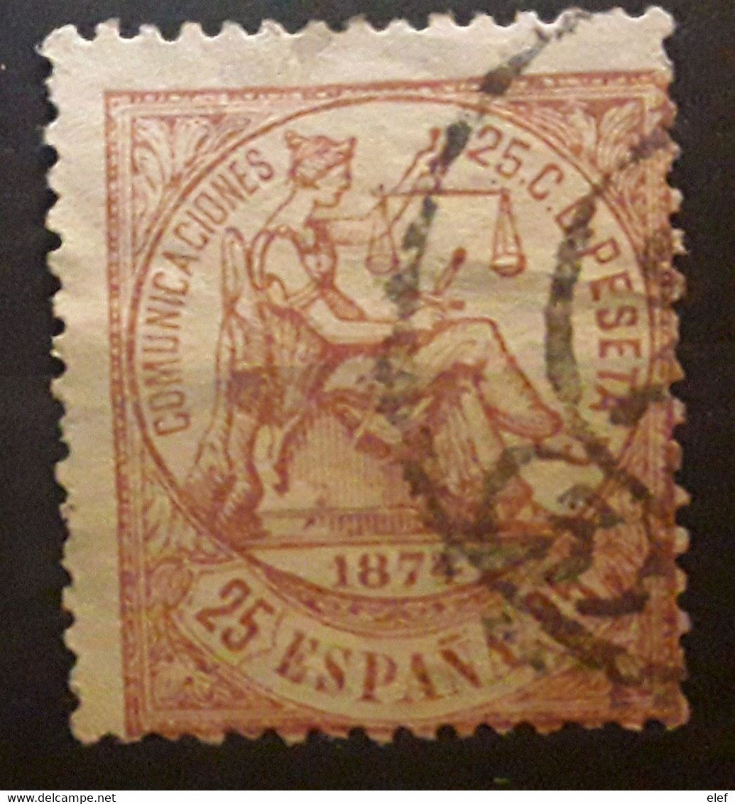 ESPANA ESPAGNE SPAIN 1874, Regence ,  Yvert No 145 , 25c Brun Jaune  Obl Tb - Gebruikt