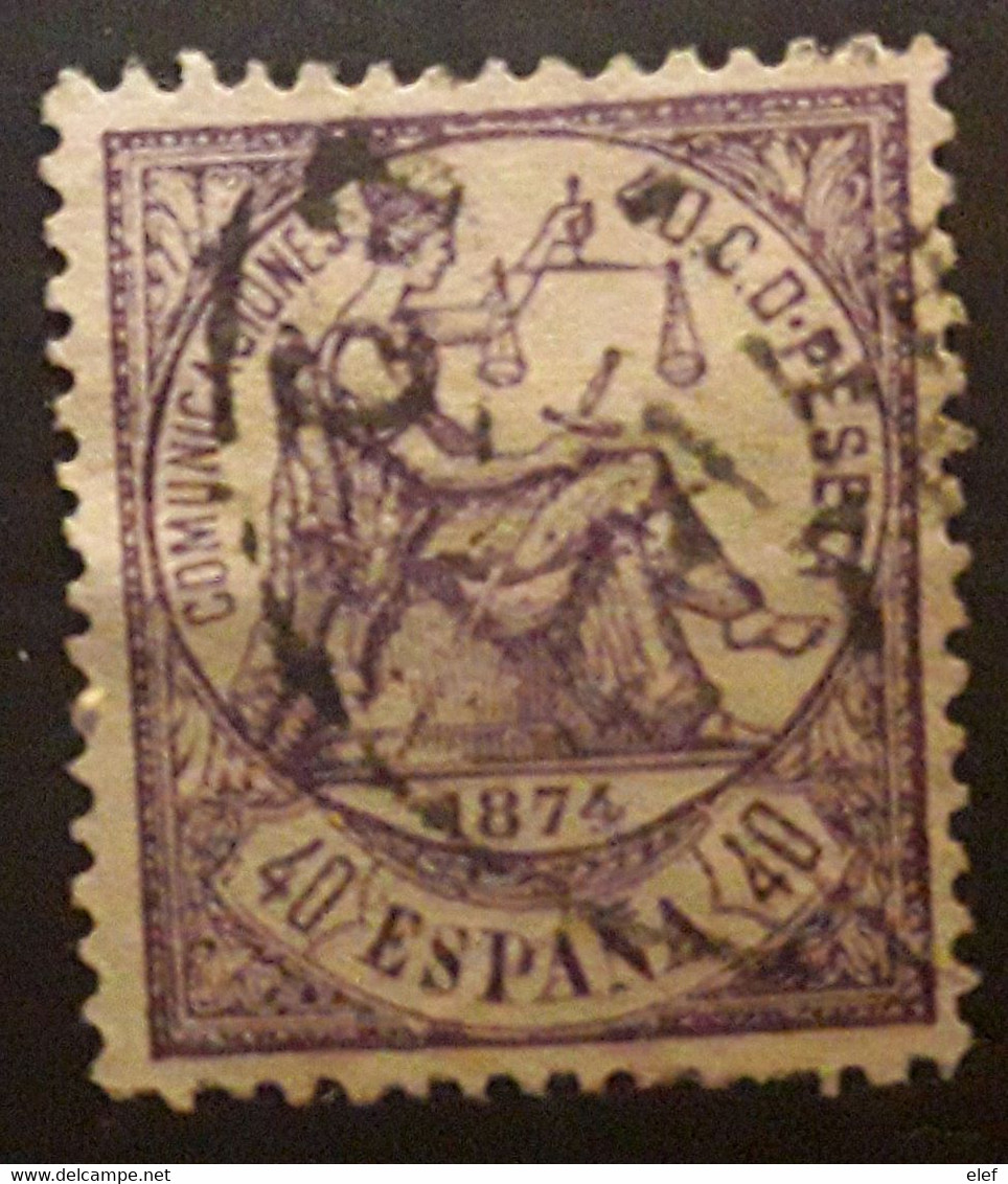 ESPANA ESPAGNE SPAIN 1874, Regence ,  Yvert No 146 , 40 C  Violet   Obl, Bon Centrage  TTB - Oblitérés