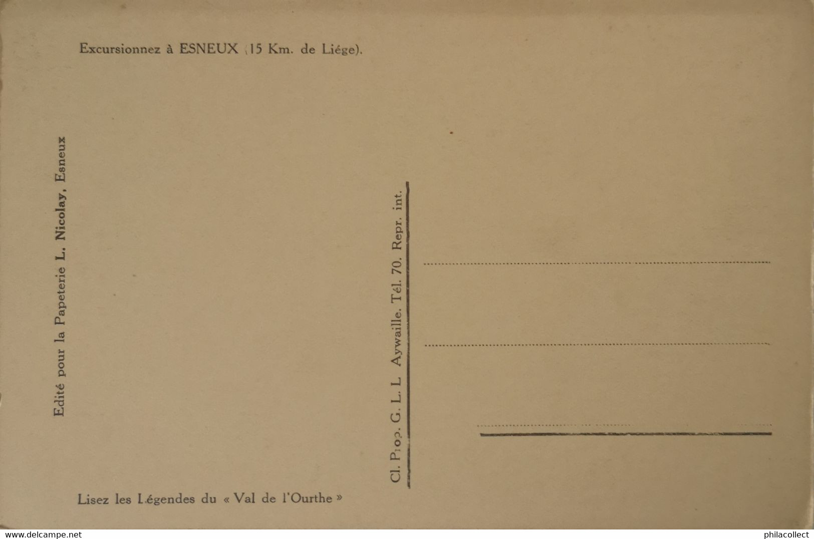 Esneux // Villegiature Ideale - Ourthe Inferieure (Map) 19?? - Esneux